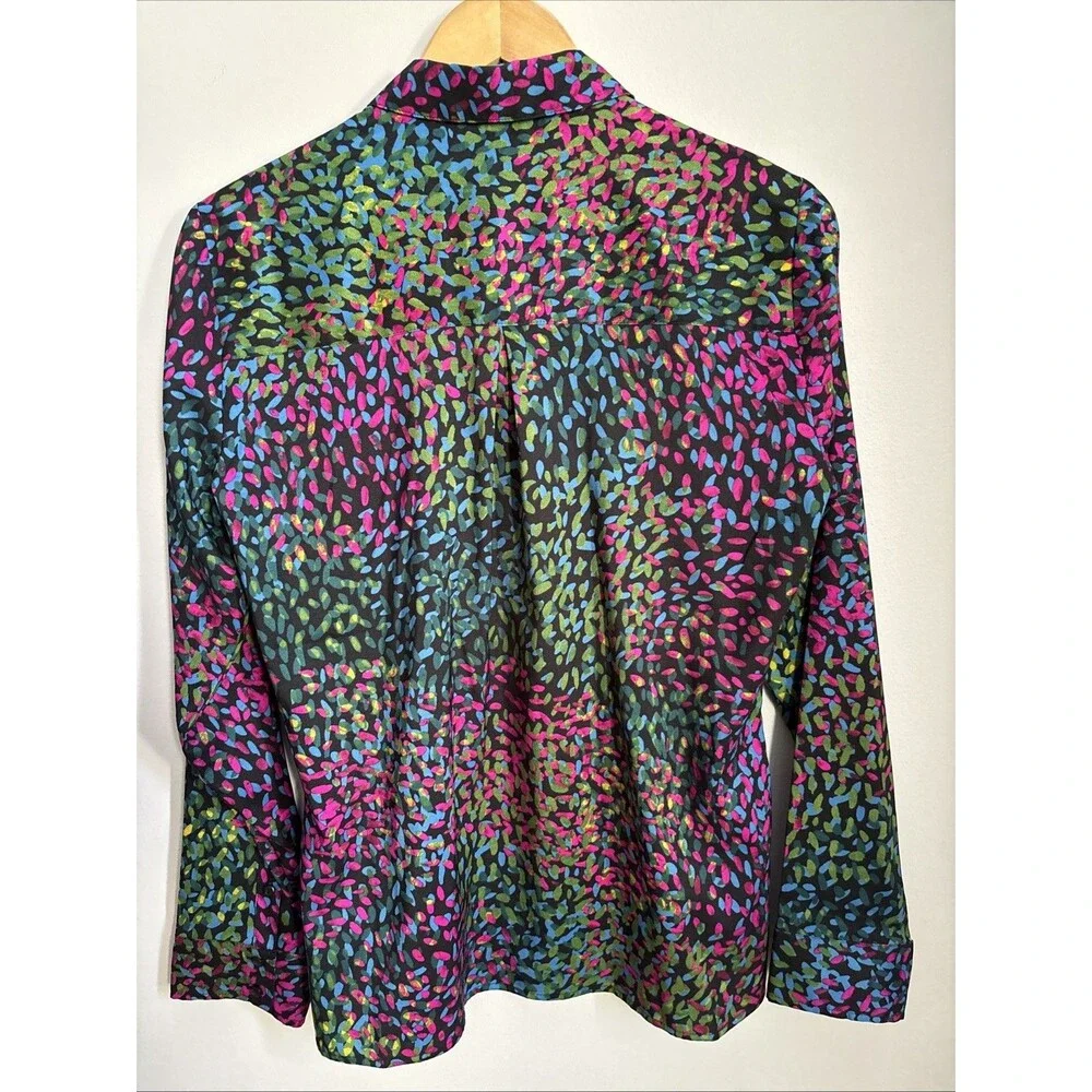 Express Portofino Desig Workwear Multicolor ButtonDown DressUp Mod Academia NWT - Picture 5 of 6